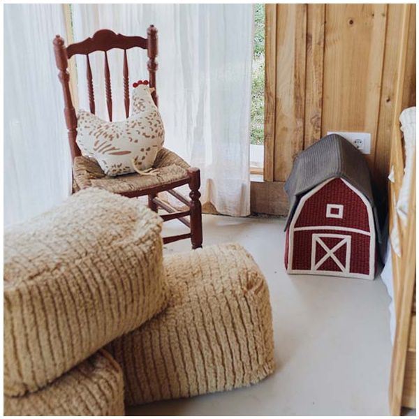 Pouf Lavable Botte de foin