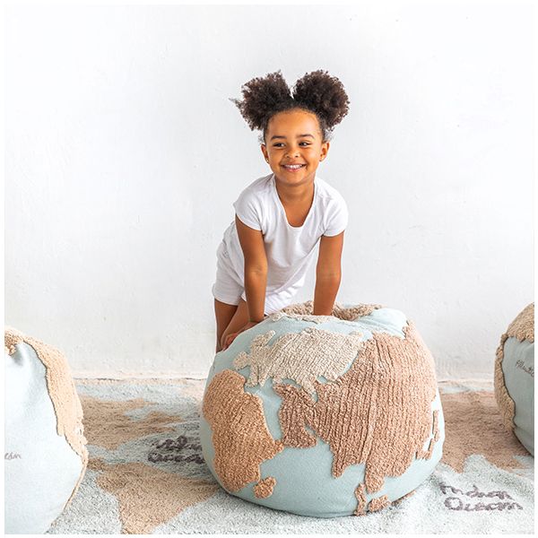 Pouf Lavable Mappemonde
