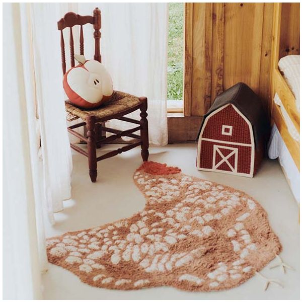 Tapis Lavable Poule - 110 x 100 cm