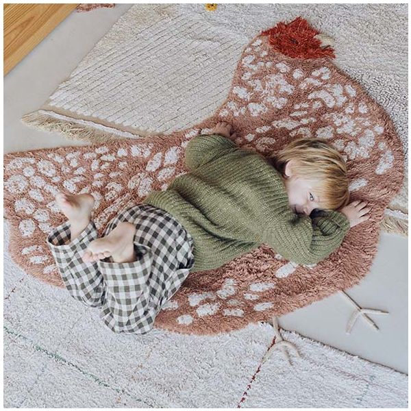 Tapis Lavable Poule - 110 x 100 cm