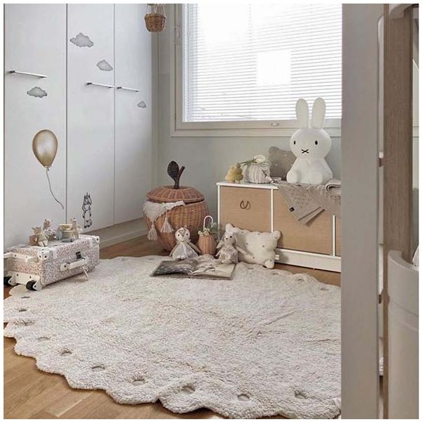 Tapis Lavable Ovale Pomme de pin - Ivoire - 130 x 180 cm
