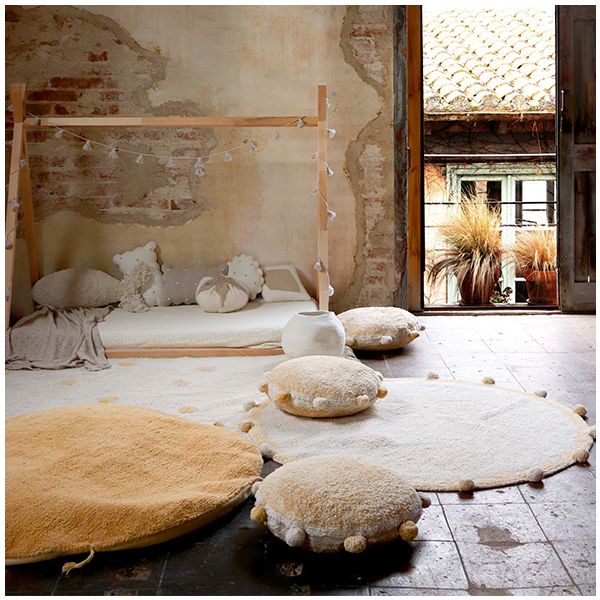 Tapis Bubbly 120 cm - Naturel / Miel