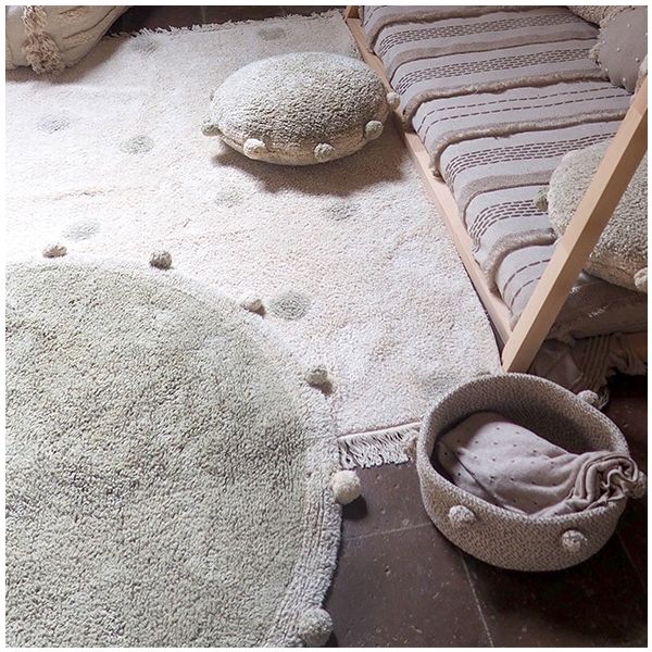 Tapis Bubbly 120 cm - Olive / Naturel