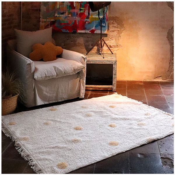Tapis Hippy Dots 120 x 160 cm - Naturel / Miel