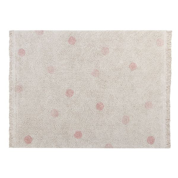 Teppich Hippy Dots 120x160cm - Natur / Rosa