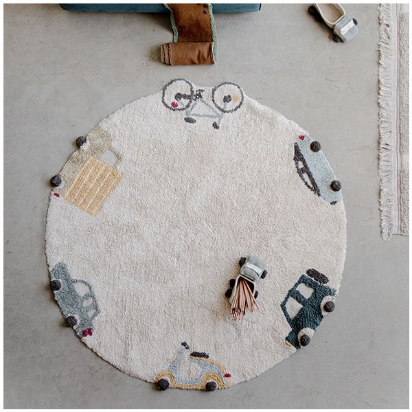 Tapis Lavable Rond Wheels - 140 cm