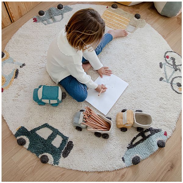 Tapis Lavable Rond Wheels - 140 cm