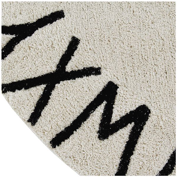 Tapis Rond ABC 150 cm - Naturel / Noir