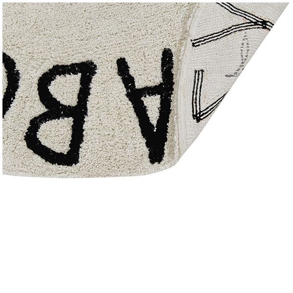 Tapis Rond ABC 150 cm - Naturel / Noir