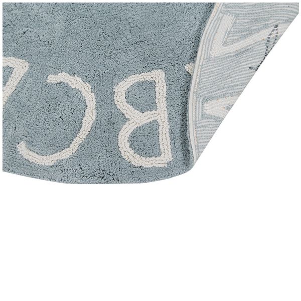 Tapis Rond ABC 150 cm - Bleu gris / Naturel