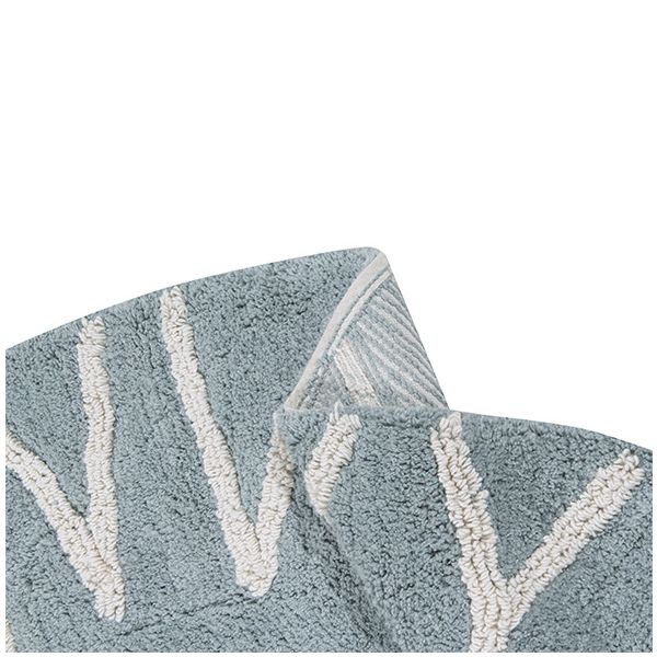 Tapis Rond ABC 150 cm - Bleu gris / Naturel