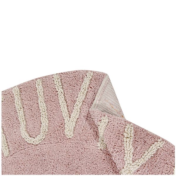 Tapis Rond ABC 150 cm - Vieux rose / Naturel