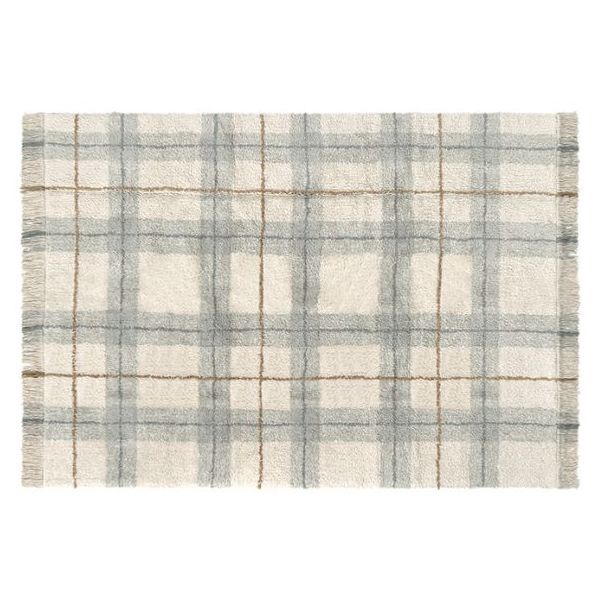 Tapis Lavable Tartan - Bleu Sauge - 140 x 190 cm