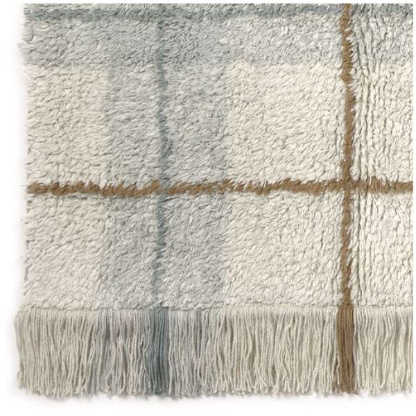 Tapis Lavable Tartan - Bleu Sauge - 140 x 190 cm