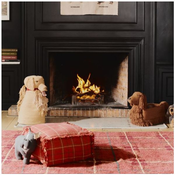 Tapis Lavable Tartan - Rouge - 90 x 120 cm