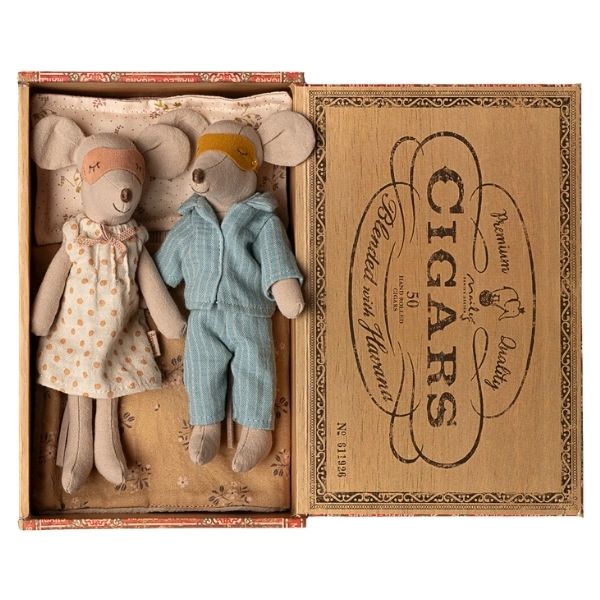 Papa & Maman Souris dans leur boîte à cigares