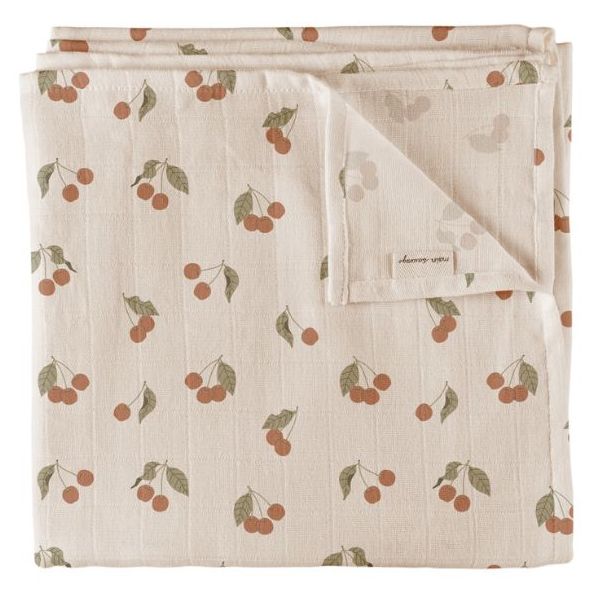 Couverture en gaze de coton - Cerises
