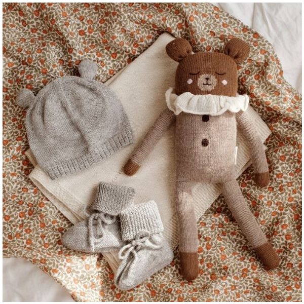 Grand doudou Ourson - Combinaison Avoine