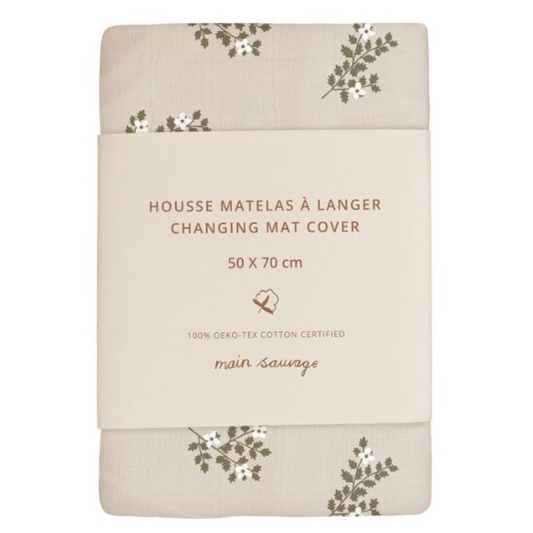 Housse de matelas à langer - Fleurs de Houx