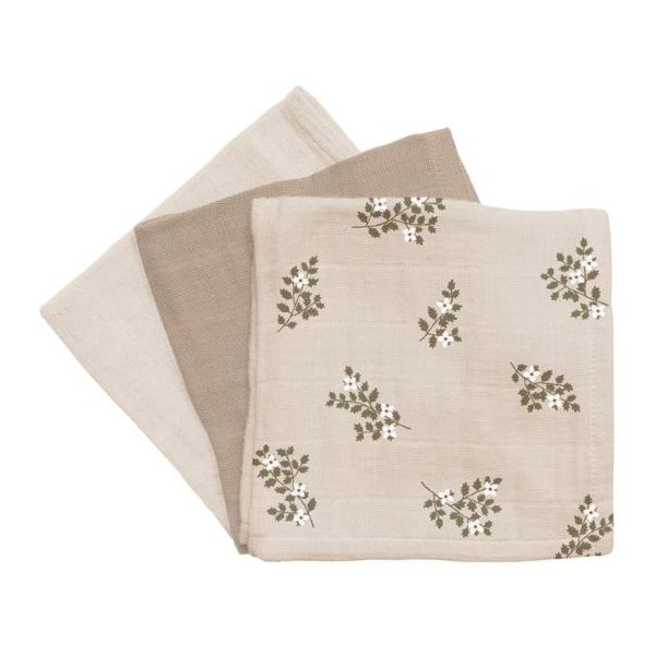 Set de 3 minis langes - Fleurs de Houx