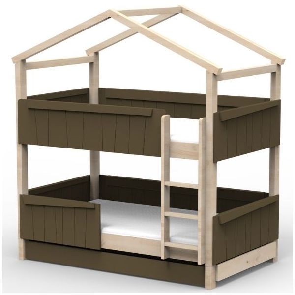 Star Light Convertible Bunk House Bed with Safety Rail and Trundle Bed 120 x 190 cm