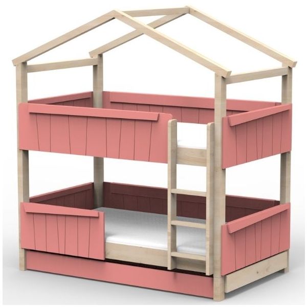 Star Light Convertible Bunk House Bed with Safety Rail and Trundle Bed 120 x 190 cm