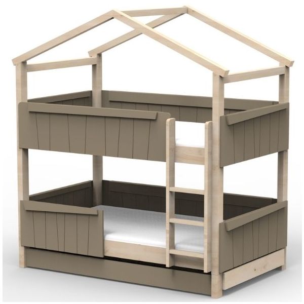 Star Light Convertible Bunk House Bed with Safety Rail and Trundle Bed 120 x 190 cm