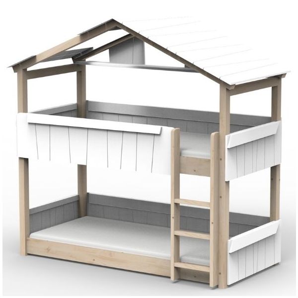 Star Light Convertible Floor Bunk House Bed with Roof 90 x 190 cm