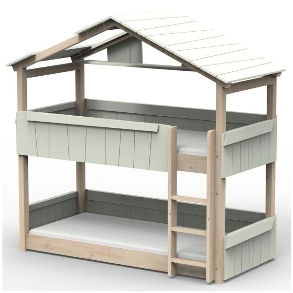 Star Light Convertible Floor Bunk House Bed with Roof 90 x 190 cm