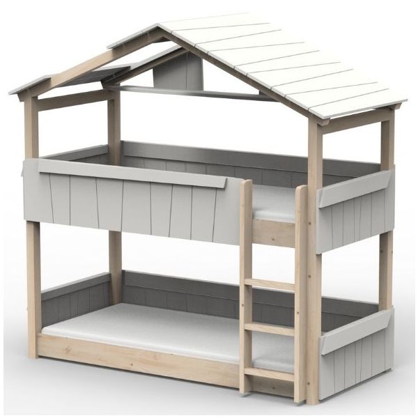 Star Light Convertible Floor Bunk House Bed with Roof 90 x 190 cm