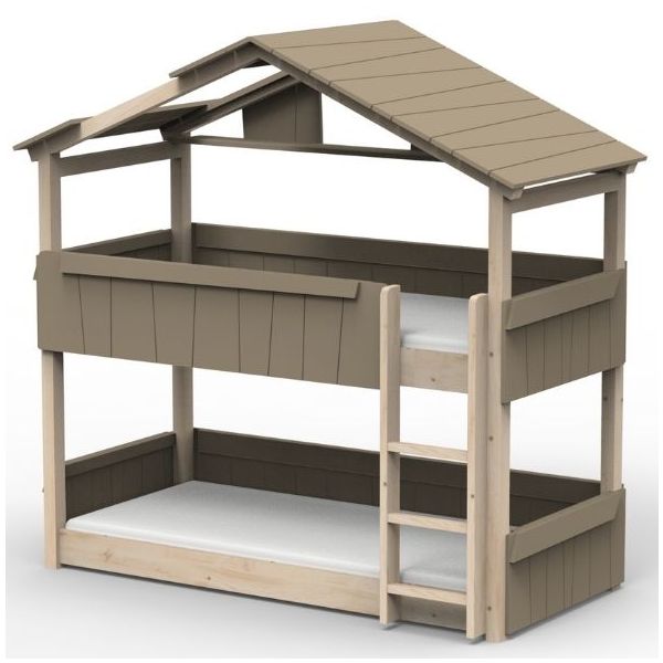 Star Light Convertible Floor Bunk House Bed with Roof 90 x 200 cm