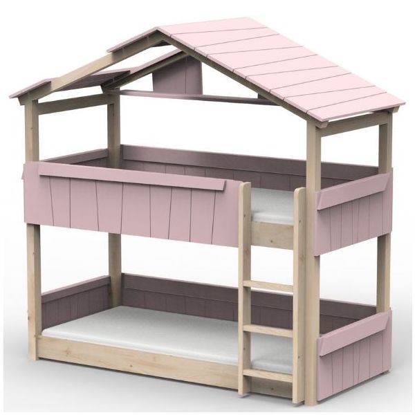 Star Light Convertible Floor Bunk House Bed with Roof 90 x 190 cm