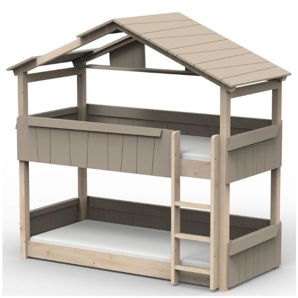 Star Light Convertible Floor Bunk House Bed with Roof 90 x 190 cm