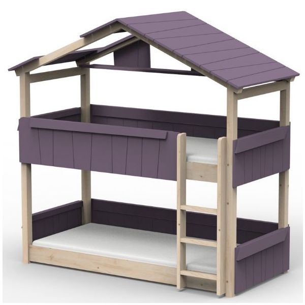 Star Light Convertible Floor Bunk House Bed with Roof 90 x 190 cm