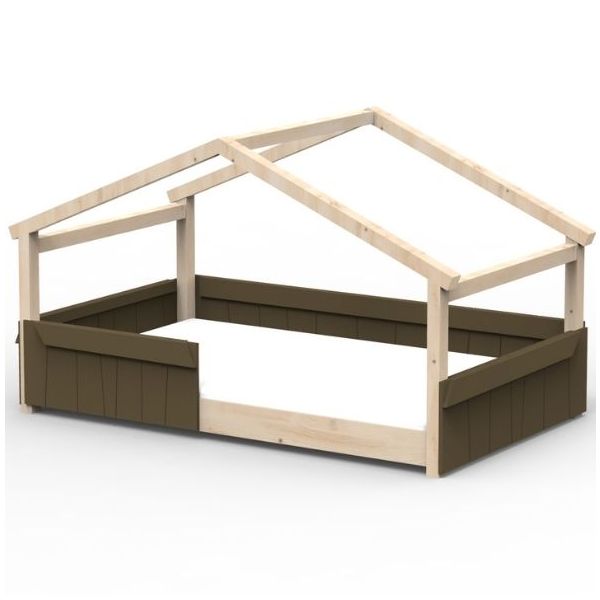 Star Light Montessori Convertible Single Floor House Bed with Safety Rail 120 x 200 cm