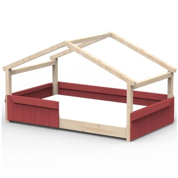 Star Light Montessori Convertible Single Floor House Bed with Safety Rail 120 x 200 cm
