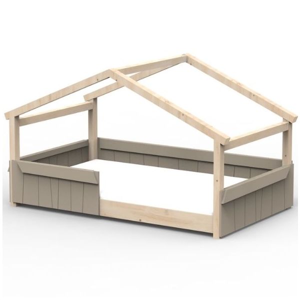 Star Light Montessori Convertible Single Floor House Bed with Safety Rail 120 x 200 cm