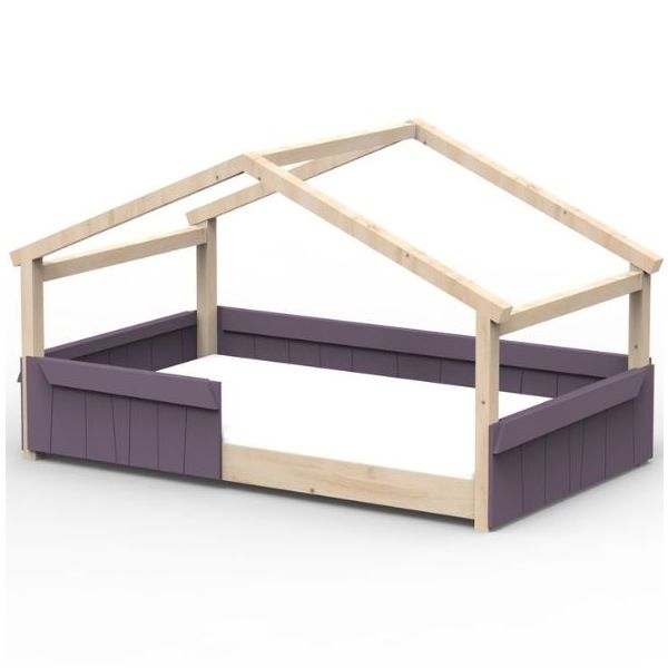 Star Light Montessori Convertible Single Floor House Bed with Safety Rail 120 x 200 cm