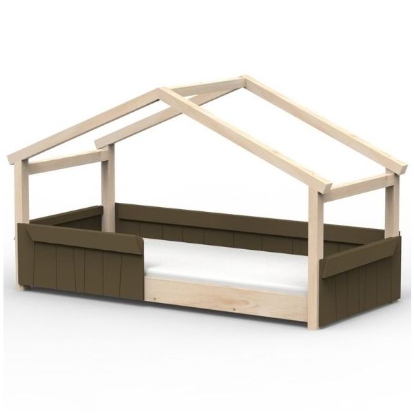 Star Light Montessori Convertible Single Floor House Bed with Safety Rail 90 x 200 cm