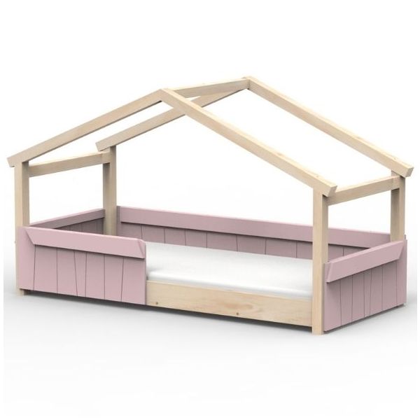 Star Light Montessori Convertible Single Floor House Bed with Safety Rail 90 x 200 cm