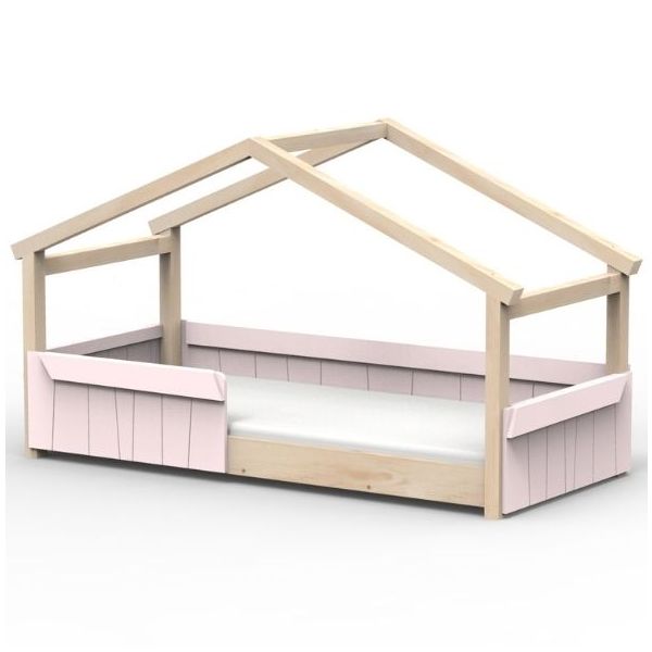 Star Light Montessori Convertible Single Floor House Bed with Safety Rail 90 x 190 cm