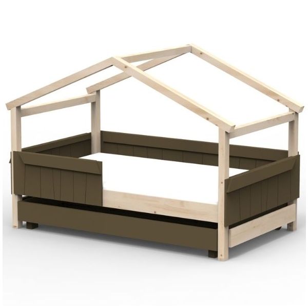 Star Light Convertible House Bed with Safety Rail and Trundle Drawer 120 x 190 cm