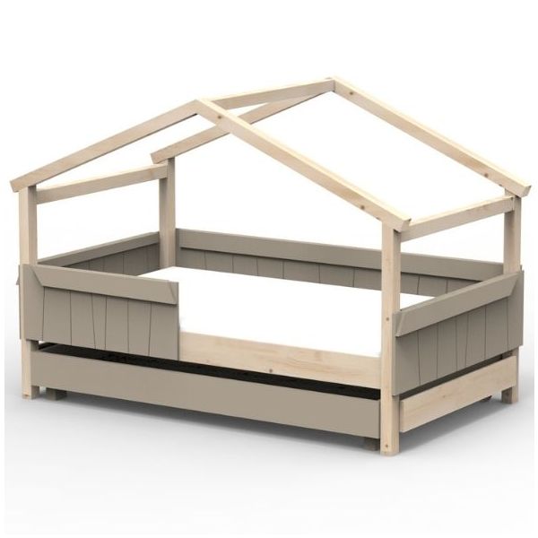 Star Light Convertible House Bed with Safety Rail and Trundle Drawer 120 x 190 cm