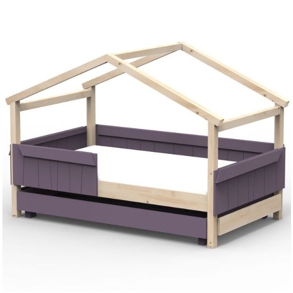 Star Light Convertible House Bed with Safety Rail and Trundle Drawer 120 x 190 cm