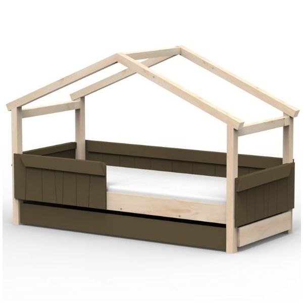 Star Light Convertible House Bed with Safety Rail and Trundle Drawer 90 x 190 cm