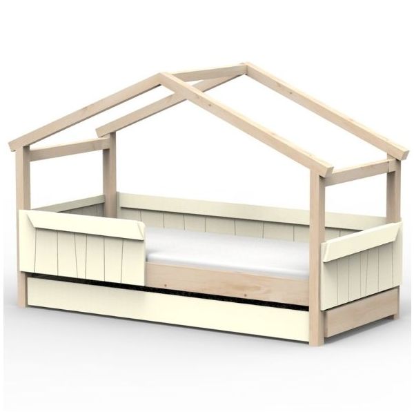 Star Light Convertible House Bed with Safety Rail and Trundle Drawer 90 x 190 cm