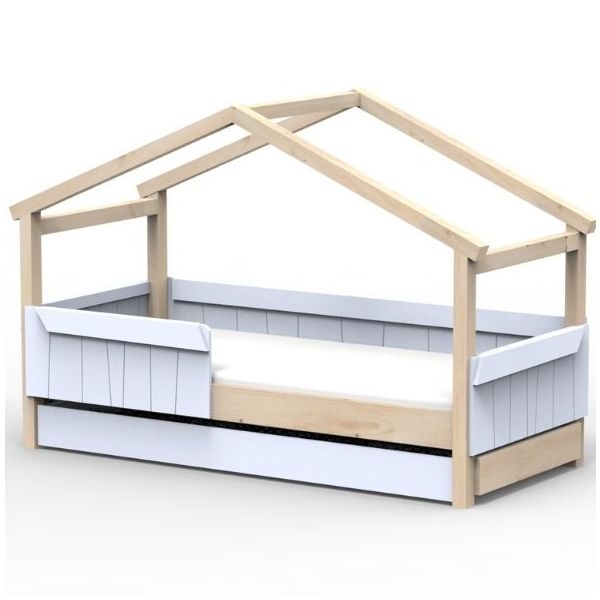 Star Light Convertible House Bed with Safety Rail and Trundle Drawer 90 x 190 cm