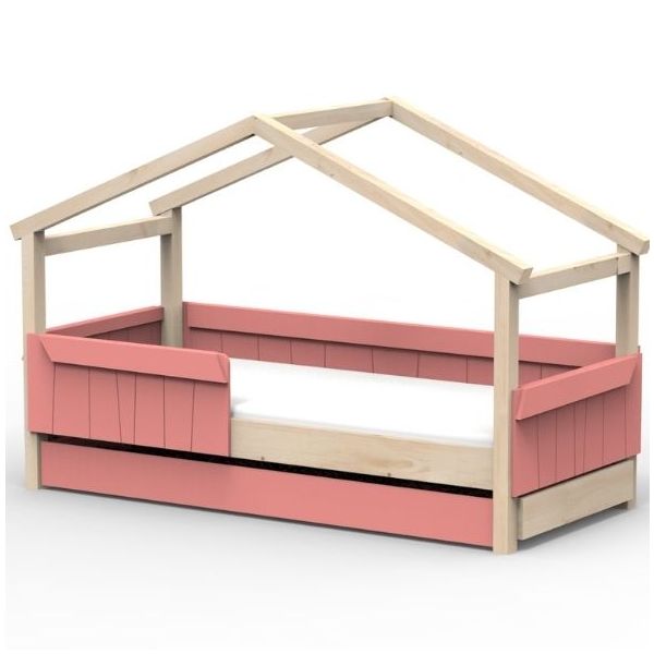Star Light Convertible House Bed with Safety Rail and Trundle Drawer 90 x 200 cm