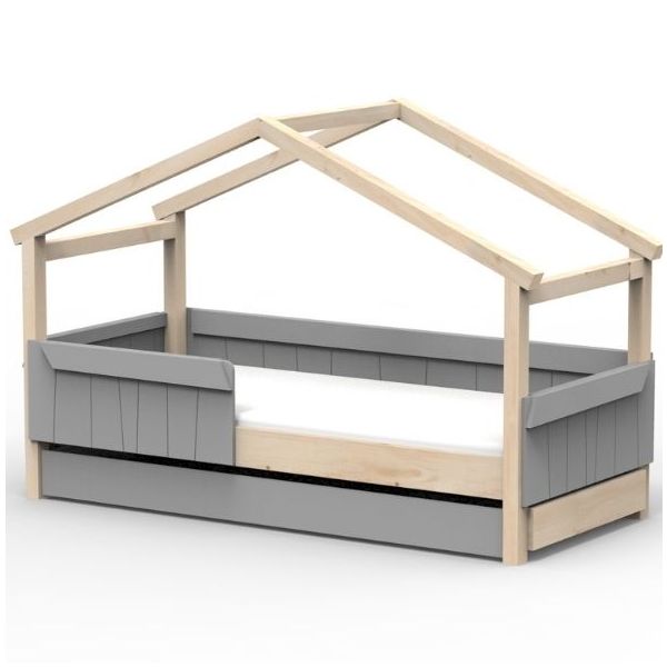 Star Light Convertible House Bed with Safety Rail and Trundle Drawer 90 x 200 cm