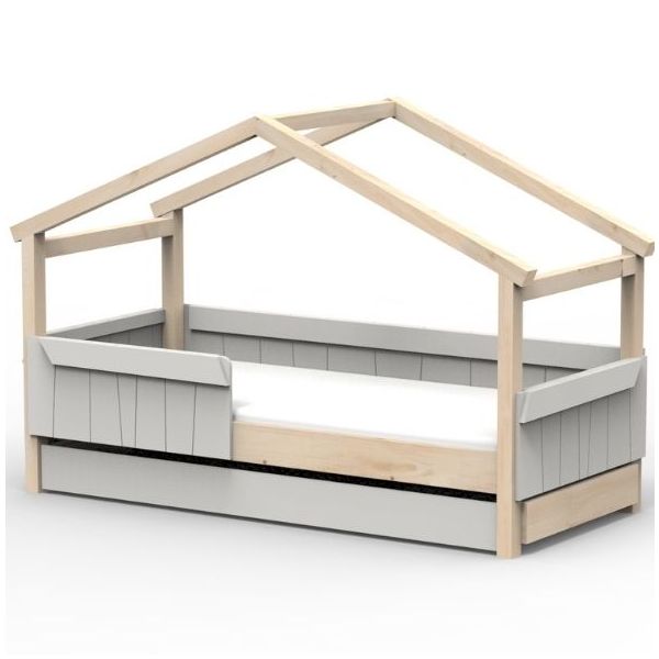 Star Light Convertible House Bed with Safety Rail and Trundle Drawer 90 x 200 cm